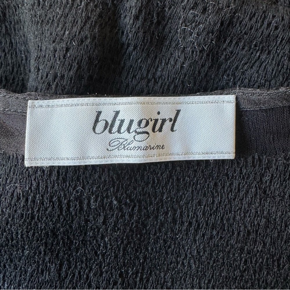 Blugirl Blumarine Black Sleeveless Organza Dress 50s Style IT 42 - Picture 9 of 12
